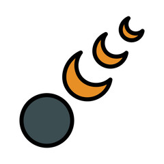 Astro Moon Stars Filled Outline Icon