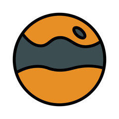 Astro Planet Pluto Filled Outline Icon