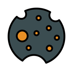 Comet Moon Planet Filled Outline Icon