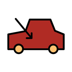 Air Car Dashboard Filled Outline Icon