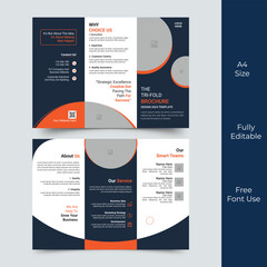 Creative business trifold brochure template with modern design