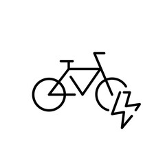 Electric bicycle. Environment friendly transportation. Pixel perfect, editable stroke icon