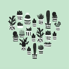 Plants Illustration, Beautiful Plants Love Shape Design For T-shirt And Other Merchandise