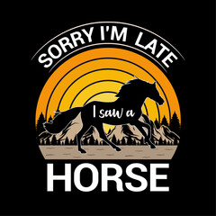 Vintage-style Horse typography design for t-shirt and other merchandise, Horses Vector Art