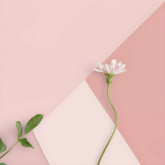 Pink background with minimalist style backdrop