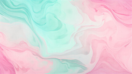 Fototapeta na wymiar Mint Breeze: Soft Marble Swirls in Pastel 