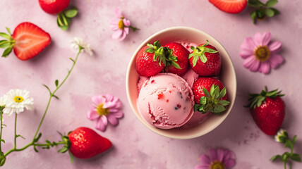Fototapeta na wymiar Strawberry ice cream