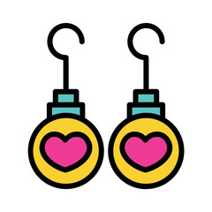 Earring Gold Jewel Filled Outline Icon