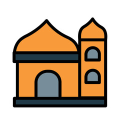 Building Gate Temple Filled Outline Icon