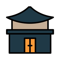 Building Gate Temple Filled Outline Icon