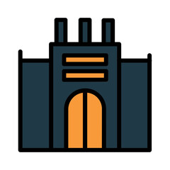Building Gate Temple Filled Outline Icon