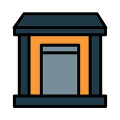 Building Gate Temple Filled Outline Icon