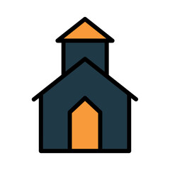Building Gate Temple Filled Outline Icon