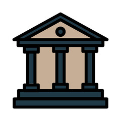 Building Real Temple Filled Outline Icon