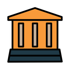 Building Greece Temple Filled Outline Icon