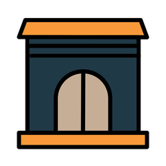 Fototapeta premium Gate Room Temple Filled Outline Icon
