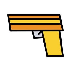 Army Pistol Gun Filled Outline Icon