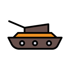 Tank War Gun Filled Outline Icon
