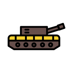 Tank War Gun Filled Outline Icon