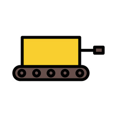 Tank War Gun Filled Outline Icon