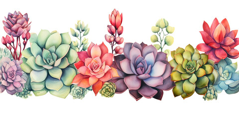 Watercolor succulent clipart 