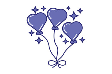 New Year Love Balloon Sticker Design