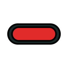 Button Shape Oval Filled Outline Icon