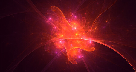 3D manual rendering abstract space and nebula background 