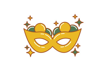 New Year Mask Sticker Design