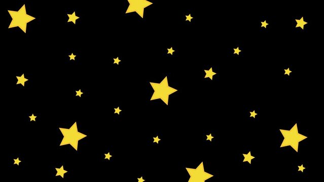 animated black background illustration of twinkling yellow stars