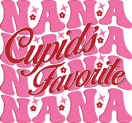 Cupid's Favorite nana , t shirt design 