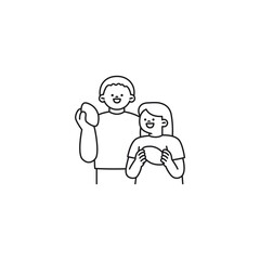 set of coloring book poses of people doing activities pose