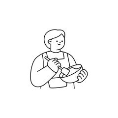 set of coloring book poses of people doing activities pose