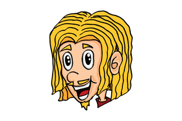 Blonde Man Smiling Caricature Cartoon Characters