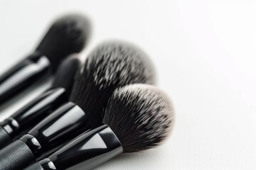 Professional makeup brushes close-up