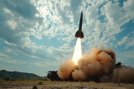 Launching a live missile from the ground