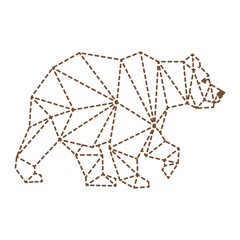 Vector bear design with geometric shapes