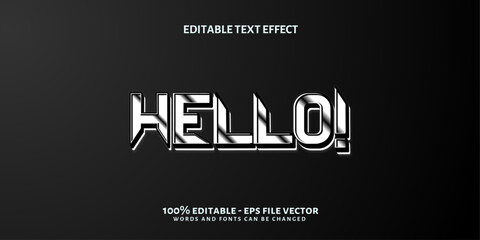 Hello 3D Text Effect Editable Text Effect Premium Vector