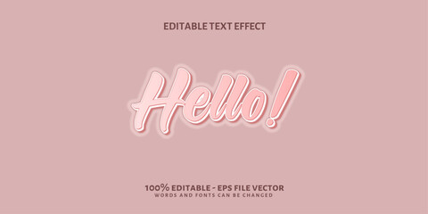 Hello 3D Text Effect Editable Text Effect Premium Vector