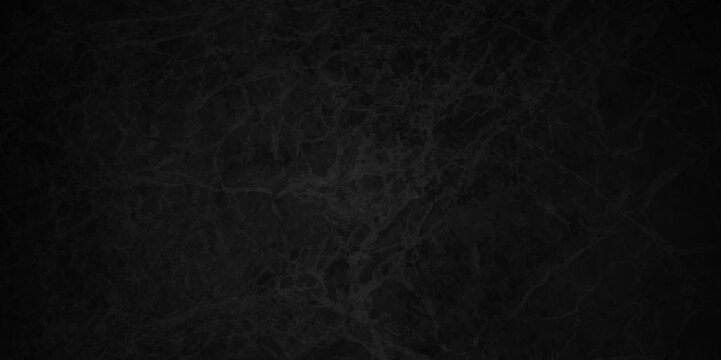 Abstract dark black rough material old overlay grunge wall vintage texture dark gray charcoal blackboard. dark black backdrop dark color cement floor or concrete texture. © MdLothfor