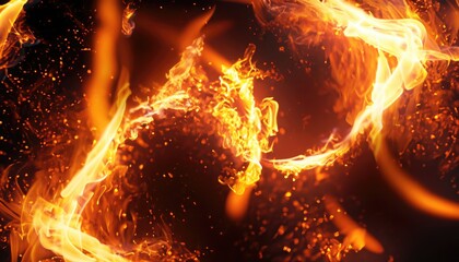 Fire flames particle effect abstract background