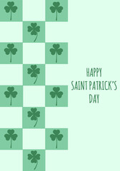 Sain Patrisk's Day banner in trendy Geometric style. Happy Patrick Day Geometry card design. Vector illustration can used web and social media poster, greeting card and brochure cover. EPS 10 