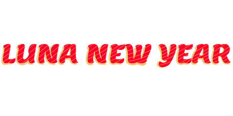 Luna new year 2024 Dragon red golden lucky text