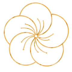 Luna new year 2024 golden lucky flower