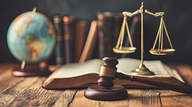 Law and regulation. Gavel on a book with scales of justice. law and justice