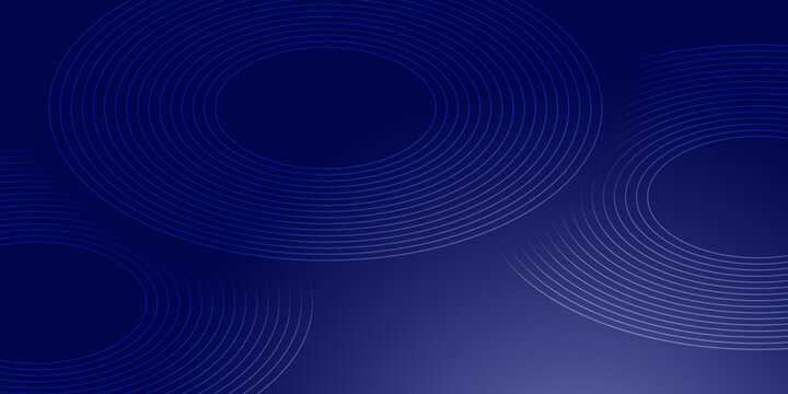 Lines, geometric patterns. Abstract pattern on dark blue background. Modern glowing oval or ellipse lines. future technology concept and copy space