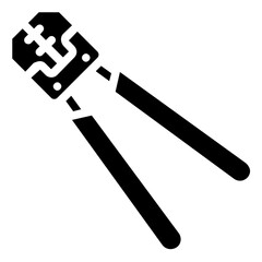 wire plier glyph vector icon