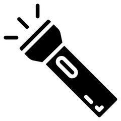 flashlight glyph vector icon