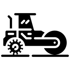 steamroller glyph vector icon