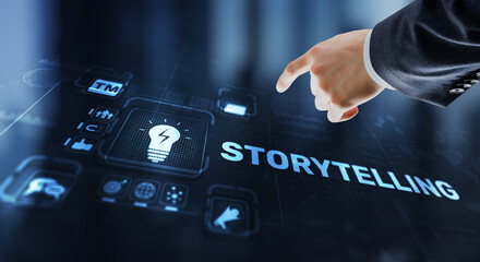 Storytelling. Story Telling Education and literature Business concept. Ability to tell stories